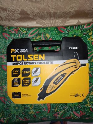 Tolsen 108Pcs Rotary Tool Set w/ Hard Case 130W Die Grinder Model: 79555_img_6