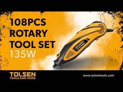Tolsen 108Pcs Rotary Tool Set w/ Hard Case 130W Die Grinder Model: 79555_img_7