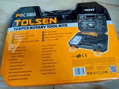 Tolsen 108Pcs Rotary Tool Set w/ Hard Case 130W Die Grinder Model: 79555_img_9