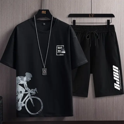 MAISHUSHU Men's Sets Hip Hop Clothes Streetwear Summer Outfit Male T-Shirt and Shorts Two Pieces Hip-Hop Set Casual (Hh0815 Black,Medium)_img_3