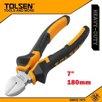 Tolsen 7" Diagonal Cutting Pliers, 180mm TPR Handle Model: 10004_img_0