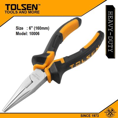 Tolsen 6" Long Nose Pliers ( 160mm ) TPR Handle Model: 10006_img_4