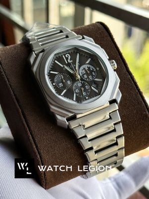 BVLGARI CHRONO CHAIN MATT SILVER DIAL BLACK_img_0