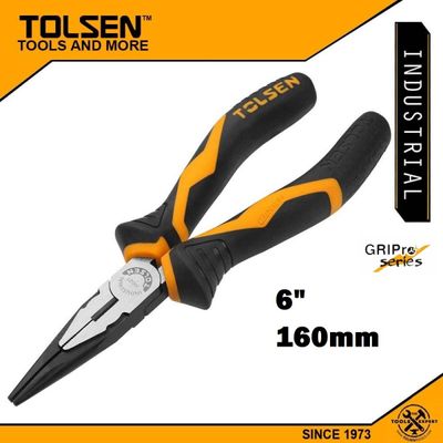 TOLSEN 6" Long Nose Pliers (160mm) CrV Industrial GRIPro Series Model: 10021_img_0