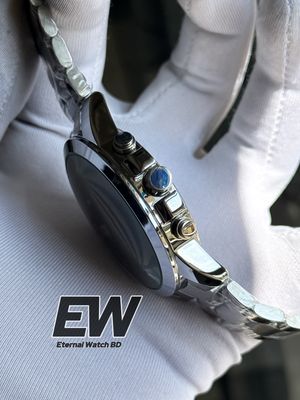 FOSSIL ARABIC CHRONO SILVER CHAIN BLACK DIAL WHITE DIGIT_img_3