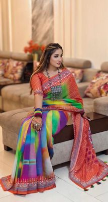 Premium Chanderi Silk Digital Print Saree_img_1