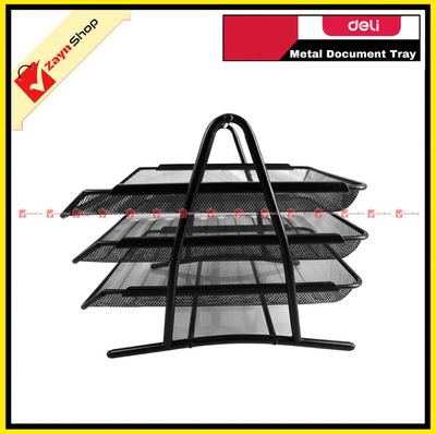 Deli 9181 Metal Document File Tray (3 Layer)_img_1