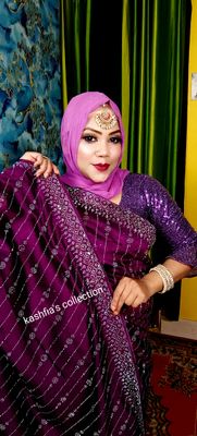 purple celebrity Stone saree_img_1