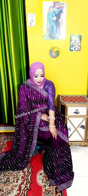 purple celebrity Stone saree_img_2