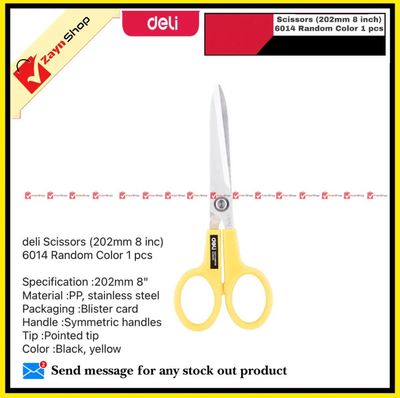 deli Scissors (202mm 8 inc) 6014 Random Color 1 pcs_img_0