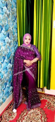 purple celebrity Stone saree_img_3