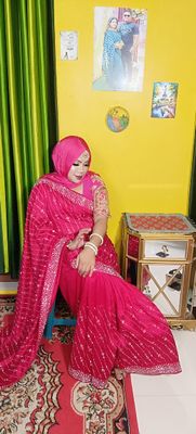 Hot Pink celebrity Stone saree_img_1