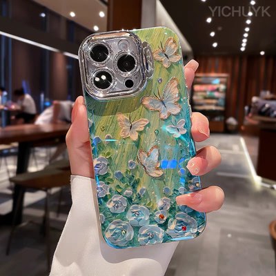 3D Rose Floral Butterfly Garden Case_img_2