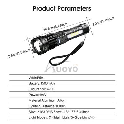 Auoyo Waterproof Multifunctional Telescopic Focusing 2000m Super Bright light_img_4