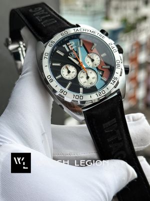 TAG BELT ANNIVERSARY GULF SILVER CASE BLACK DIAL BLACK BELT