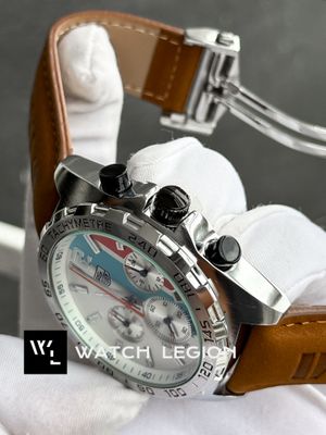 TAG BELT ANNIVERSARY GULF SILVER CASE WHITE DIAL MUSTARD BELT_img_2