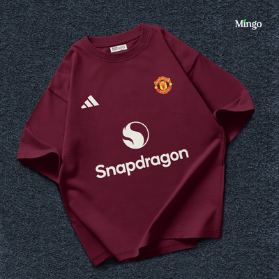 MANU - Maroon Dropshoulder Tshirt_img_0