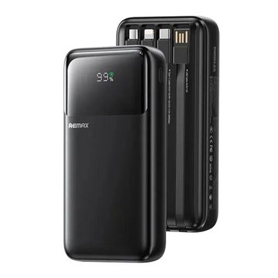 REMAX FCP-2 20000mAh Power Bank with 4 Built-in Cables – Black_img_0
