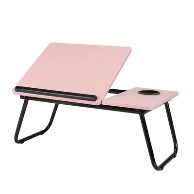 Tiltable And Foldable Double Head Laptop Table- Pink Color_img_0