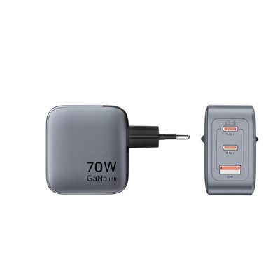 Vention 3-Port GaN USB-C & USB-A Charger 70W, EU Plug_img_2