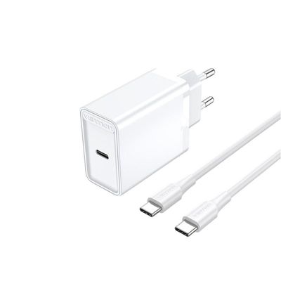Vention FAHWF-EU 1-port 25W USB-C Wall Charger with USB-C Cable EU-Plug – White_img_0