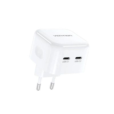 Vention FBPW0-EU 2-Port USB-C 35W GaN Charger – White_img_0