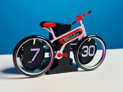 MidClock HY-F117 Unique Bicycle Vintage Flip Desk Clock – White + Red Color_img_4