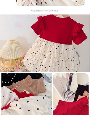 Imported 🌸 Girls’ Summer Polka Dot Dress – Korean Style Flying Sleeve_img_3