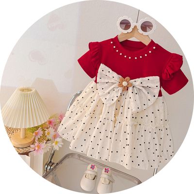 Imported 🌸 Girls’ Summer Polka Dot Dress – Korean Style Flying Sleeve_img_7