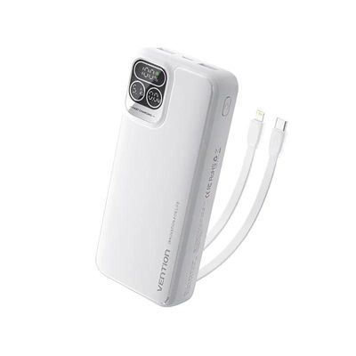 Vention I13WB-V2 10000mAh 22.5W LED Display Power Bank – White_img_0