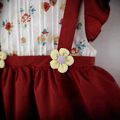 Imported 🌸 Girls’ Summer Flying Sleeve Dress – Cute Floral Princess Two-Piece Style_img_3