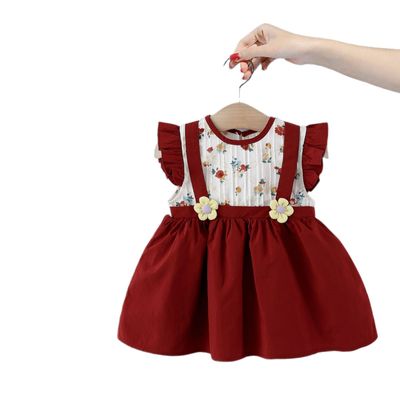 Imported 🌸 Girls’ Summer Flying Sleeve Dress – Cute Floral Princess Two-Piece Style_img_4
