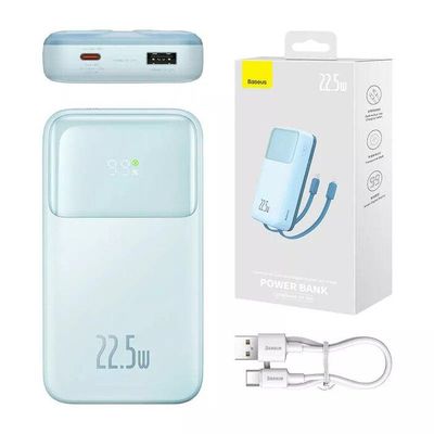 Baseus Comet Series 22.5W 20000mAh Dual Cable Digital Display Power Bank – Blue Color_img_5