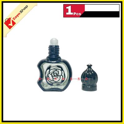 Empty Roll on attar Bottle Glass apple shape 10ml Refillable  Black Color 1pcs_img_1