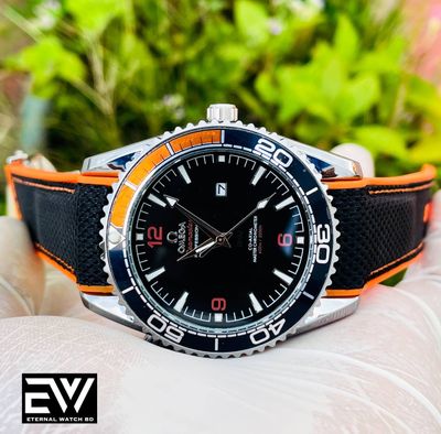 OMEGA SEAMASTER 500 SILVER CASE BLACK DIAL ORANGE BELT_img_1