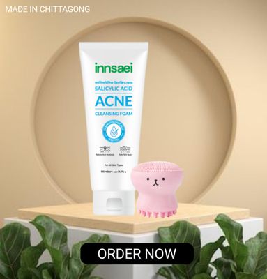 Innsaei Salicylic Acid Acne Solution Cleansing Foam + octopus facewah massager – 150ml - 080167_img_0