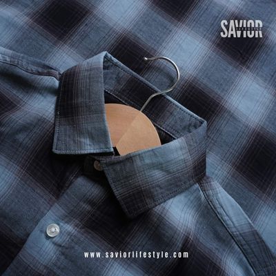 Shadow Blue Full Sleeve Pocket Less Shirt_img_0