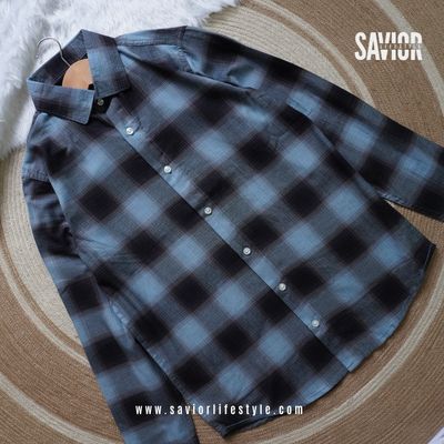 Shadow Blue Full Sleeve Pocket Less Shirt_img_1