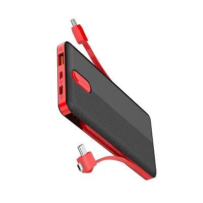 Ldnio PL1013 Dual USB Output Port 10,000 mAh Power Bank with Build-in Cable – Black Color_img_0