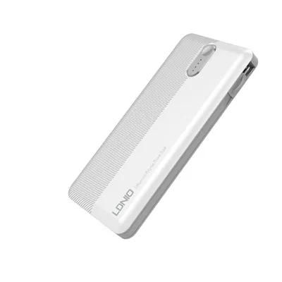 Ldnio PL1013 Dual USB Output Port 10,000 mAh Power Bank with Build-in Cable – White Color_img_0