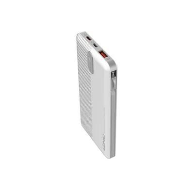 Ldnio PL1013 Dual USB Output Port 10,000 mAh Power Bank with Build-in Cable – White Color_img_1