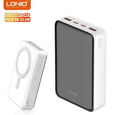 LDNIO PQ18 22.5W 20000mah Magnetic Wireless Power bank – Black Color_img_1