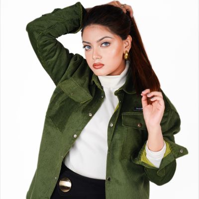 Premium Cord Shacket X Green_img_0