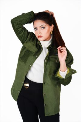 Premium Cord Shacket X Green_img_1