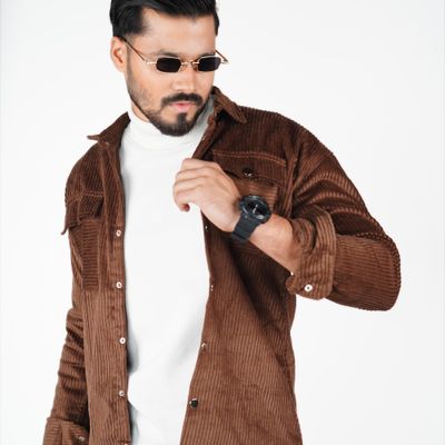 Premium Cord Shacket X Burnetty Brown_img_0