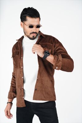 Premium Cord Shacket X Burnetty Brown_img_1