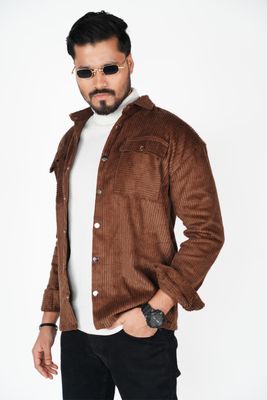 Premium Cord Shacket X Burnetty Brown_img_2