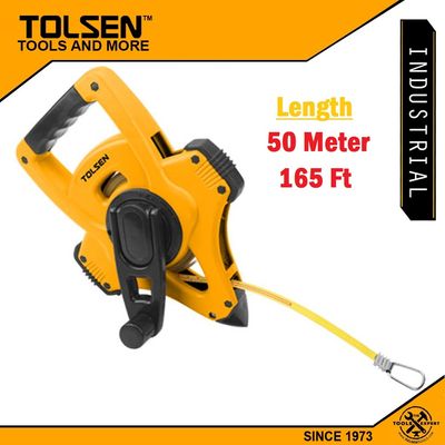 Tolsen 165ft Steel Measuring Tape (50 Meter) Metric and Inch Model: 35014_img_0