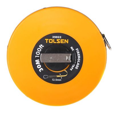 Tolsen 30M 100FT Fiberglass Measuring Tape  with Metal Ring ABS Case Model: 35022_img_1