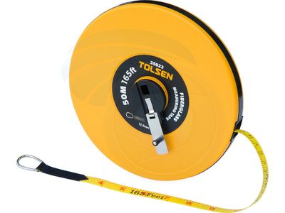 Tolsen 50M 165FT Fiberglass Measuring Tape  with Metal Ring ABS Case Model: 35023_img_0